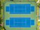Overhead shot of two pristine blue and green tennis courts, showcasing a top-notch athletic facility at 5153 Isla Key S Blvd # 415, St Petersburg, FL 33715