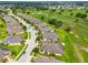 Aerial view showcases homes backing onto lush golf course and ponds in a well-planned community at 644 Chipper Dr, Sun City Center, FL 33573