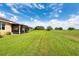 Backyard with a well-manicured lawn, perfect for relaxing and entertaining at 644 Chipper Dr, Sun City Center, FL 33573