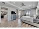 Spacious main bedroom with a tray ceiling, ensuite bathroom and an access door to the backyard at 729 89Th N Ave, St Petersburg, FL 33702