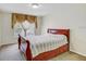 Bedroom featuring carpet floors, neutral walls, window, with decorative sheer curtains at 10437 River Bream Dr, Riverview, FL 33569