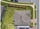 Overhead view of a well-manicured backyard with a lush lawn and mature landscaping at 11002 Sundrift Dr, Tampa, FL 33647
