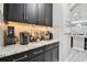 Coffee bar with sleek cabinets, counter, and multiple coffee makers at 11002 Sundrift Dr, Tampa, FL 33647