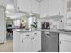 Well-equipped condo kitchen with white cabinets, stainless steel dishwasher, and modern fixtures at 1250 S Pinellas Ave # 207, Tarpon Springs, FL 34689