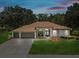 Stately home with a three-car garage, manicured lawn, and elegant landscaping, perfect for Gathering living at 18803 Misty Shores Ln, Lutz, FL 33548