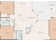 Detailed floor plan highlighting the home's layout, including kitchen and living areas at 18803 Misty Shores Ln, Lutz, FL 33548