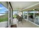 Relaxing screened patio with comfortable seating and views of the waterfront at 2306 41St E St, Bradenton, FL 34208