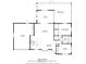 Detailed floor plan showcasing the layout of the kitchen, bedrooms, living room, and screened porch at 709 Pinewood Dr, Dunedin, FL 34698