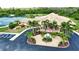 Aerial of community center featuring tennis courts and palm trees at 8354 Palmetto Ct, Englewood, FL 34224