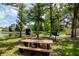 Enjoy outdoor dining at the picnic area with a grill and picturesque views of the pond at 9317 Stone River Pl, Riverview, FL 33578