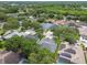 Neighborhood aerial view showcasing mature trees, well-maintained homes, and water views at 15217 Octavia Ln, Odessa, FL 33556