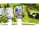 Aerial shot of a house featuring solar panels, a private pool, and a scenic backyard pond at 19636 Long Lake Ranch Blvd, Lutz, FL 33558