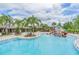 Gorgeous pool area with slide, water features, and palm trees at 20302 Noble Oak Pl, Tampa, FL 33647