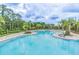 Community pool featuring multiple pools, seating, and palm trees at 20302 Noble Oak Pl, Tampa, FL 33647