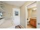 Convenient laundry room and half bath with easy access from the exterior at 2110 W View Dr, Sun City Center, FL 33573