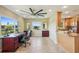 Comfortable office space with a view, adjacent to the open kitchen at 2110 W View Dr, Sun City Center, FL 33573