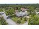 Scenic aerial view showcases a home's setting amidst lush greenery in a tranquil neighborhood at 2270 Spruce Ln # B, Palm Harbor, FL 34684