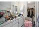 Bathroom featuring a vanity, storage, and a walk-in closet offering functionality at 2377 Hounds Trl, Palm Harbor, FL 34683