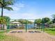 Lakefront community playground with swing set and stunning water views at 3325 Schefflera Rd, Tampa, FL 33618
