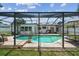 Fully screened-in pool area is surrounded by manicured landscaping and outdoor seating at 3545 59Th N Ln, St Petersburg, FL 33710