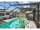 Sparkling pool inside a screened enclosure with ample space for lounging and outdoor dining at 3545 59Th N Ln, St Petersburg, FL 33710