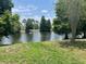 Scenic view of a peaceful pond surrounded by lush greenery offers a tranquil, natural setting at 405 Islebay Dr, Apollo Beach, FL 33572