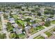 This is an aerial view of a neighborhood featuring mature trees and well-maintained lawns at 6167 31St Ave, St Petersburg, FL 33710