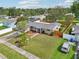 Aerial view of the property showcasing the expansive lawn and mature landscaping at 6167 31St Ave, St Petersburg, FL 33710
