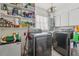 Well-equipped laundry room with washer, dryer, and ample shelving at 6167 31St Ave, St Petersburg, FL 33710