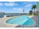 Sparkling pool with a dock and waterfront view at 6334 Cocoa Ln, Apollo Beach, FL 33572