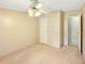 Bedroom featuring a ceiling fan, neutral paint, and carpet flooring at 8443 Fantasia Park Way, Riverview, FL 33578