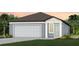 Charming single-Gathering home featuring a two-car garage and a neatly manicured front lawn at 10426 Cross River Trl, Parrish, FL 34219