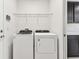 Laundry room with side-by-side washer and dryer and a wire rack for storage at 10426 Cross River Trl, Parrish, FL 34219