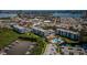 Overhead angle features the community's pool, landscaping and buildings, all conveniently located near the marina at 1324 Pasadena S Ave # 501, South Pasadena, FL 33707