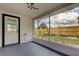 Bright sunroom with a view of the fenced yard and access to the outdoors at 3025 Palamore Dr, Holiday, FL 34691