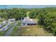 This aerial view captures a home nestled within a landscape abundant with lush greenery and towering trees at 3212 Cork Rd, Plant City, FL 33565