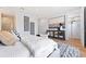 Relaxing main bedroom with unique decor, comfy king bed, and access to en-suite bathroom at 532 W Plaza Pl # 3, Tampa, FL 33602