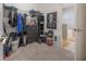 A spacious walk-in closet with clothing racks, shelves, and carpet flooring at 9672 Ivory Dr, Ruskin, FL 33573