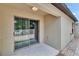 Paver patio with view of the lake through the sliding door at 14047 Weddington Ter, Hudson, FL 34669