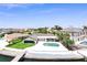 Aerial view of the home, pool and private boat dock with waterfront views at 2002 Carolina Ne Cir, St Petersburg, FL 33703