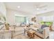 Spacious living area featuring hardwood floors, comfortable seating, and stylish decor at 2452 Bayshore Blvd, Dunedin, FL 34698