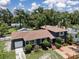 An aerial view shows the home's new roof, the proximity to neighbors, and the tree coverage at 2819 N Central Ave, Tampa, FL 33602