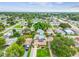 Aerial shot showcases a home with a pool, solar panels, and a lush, green neighborhood at 5726 20Th N Ave, St Petersburg, FL 33710