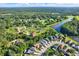 A peaceful community of homes is nestled among mature trees and a lake, with beautiful green landscape at 6439 Gentle Ben Cir, Wesley Chapel, FL 33544