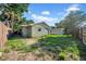 View of the backyard featuring a fence and two smaller buildings at 8537 93Rd Ave, Seminole, FL 33777