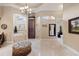 Elegant bathroom with a soaking tub, glass shower, and custom cabinetry at 18521 Wayne Rd, Odessa, FL 33556