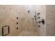 Luxurious shower with custom tile and multiple shower heads at 18521 Wayne Rd, Odessa, FL 33556