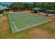 Aerial view of a green outdoor basketball court, perfect for pick-up games and recreational activities at 19206 Ivy Oak Way, Tampa, FL 33647