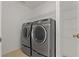 Modern laundry room with new washer and dryer units and built in shelves for ample storage at 19206 Ivy Oak Way, Tampa, FL 33647