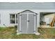 View of a backyard storage shed at 2073 Branding Iron Way, New Port Richey, FL 34655
